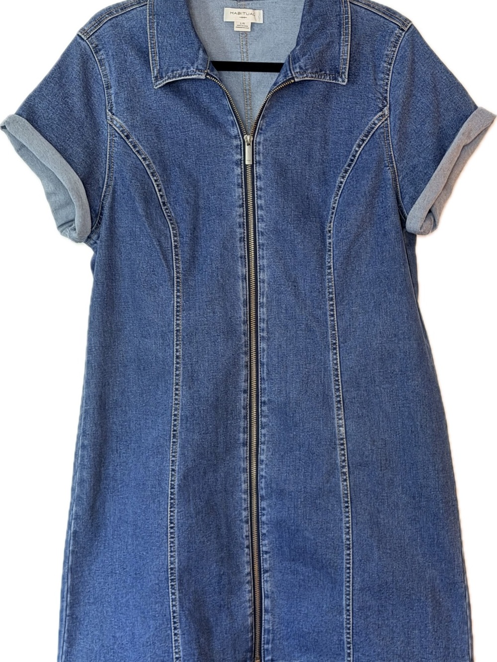 Habitual Light Blue Denim Dress with Dark Blue Yoke
